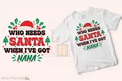 Funny Christmas Nana Kid SVG T-shirt Design Product Image 2