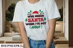 Funny Christmas Nana Kid SVG T-shirt Design Product Image 3