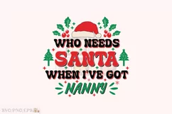 Funny Christmas Nanny Kid SVG T-shirt Design Product Image 1