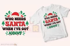 Funny Christmas Nanny Kid SVG T-shirt Design Product Image 2