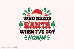 Funny Christmas Nonna Kid SVG T-shirt Design Product Image 1