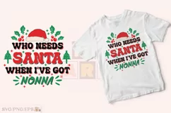 Funny Christmas Nonna Kid SVG T-shirt Design Product Image 2