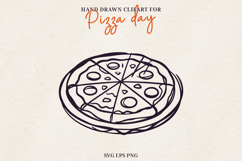 Hand Drawn Pizza Clipart Pizza Illustration SVG PNG EPS Product Image 1