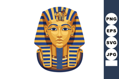 Ancient Egyptian Pharaoh Tutankhamun Gold and Blue Headdress Product Image 1