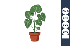 Green potted plant with heart-shaped leaves vector illustrat Product Image 1