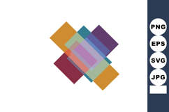 Abstract geometric overlapping squares colorful vector desig Product Image 1