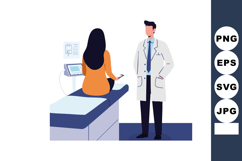 Doctor consulting female patient in medical examination room Product Image 1