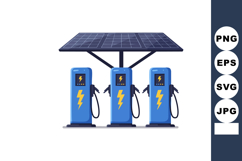 Electric vehicle charging station with solar panel power sou Product Image 1
