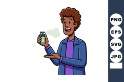 Man Using Hand Sanitizer Spray for Hygiene and Cleanliness V Product Image 1