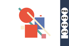 Abstract geometric shapes composition with circles squares a Product Image 1
