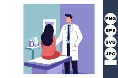 Doctor consulting female patient in clinic medical examinati Product Image 1
