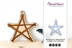 Witch ornament for laser cutting machines. It features a hand drawn pentacle.