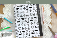 Wiccan Witchy Symbol Composition Notebook Cover Printable Product Image 1