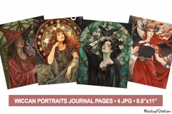 Vintage Wiccan Portraits for Scrapbook, Junk Journal Pages Product Image 1