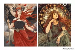 Vintage Wiccan Portraits for Scrapbook, Junk Journal Pages Product Image 2
