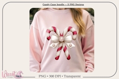Knit &amp; Rhinestone Candy Cane PNG Bundle Product Image 4