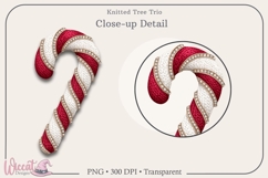 Knit &amp; Rhinestone Candy Cane PNG Bundle Product Image 2