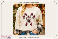 Knit &amp; Rhinestone Candy Cane PNG Bundle Product Image 5