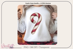 Knit &amp; Rhinestone Candy Cane PNG Bundle Product Image 7