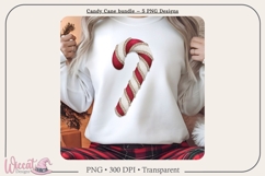 Knit &amp; Rhinestone Candy Cane PNG Bundle Product Image 8