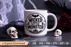 Wicked Little Monster SVG File | Halloween Round Sign SVG Product Image 5