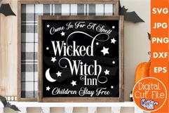 Wicked Witch Inn Halloween Farmhouse Sign Svg Product Image 1