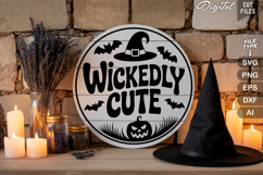 Wickedly Cute SVG File | Halloween Round Sign SVG Product Image 3