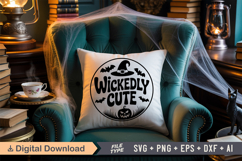 Wickedly Cute SVG File | Halloween Round Sign SVG Product Image 6