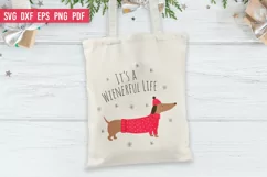 Christmas Dog Ornament SVG | It's a Wienerful Life Product Image 2