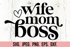 Wife Mom Boss Mode SVG - Boss Mama SVG - Boss Babe SVG Product Image 5