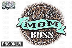 Wife Mom Boss Sublimation PNG Only ! Product Image 1