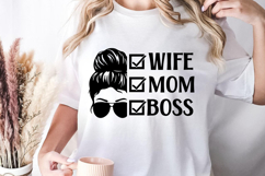 Wife mom boss SVG, Sarcastic Quotes Product Image 1