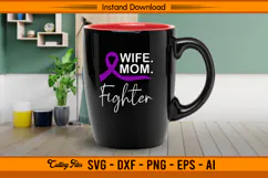 Wife Mom Fighter Pancreatic Cancer Awareness SVG File Product Image 3