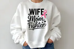 Wife Mom Fighter SVG | Breast Cancer Awareness SVG Product Image 2