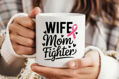 Wife Mom Fighter SVG | Breast Cancer Awareness SVG Product Image 3