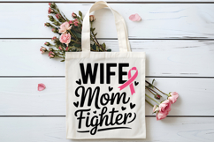 Wife Mom Fighter SVG | Breast Cancer Awareness SVG Product Image 4