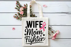 Wife Mom Fighter SVG | Breast Cancer Awareness SVG Product Image 4