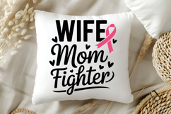 Wife Mom Fighter SVG | Breast Cancer Awareness SVG Product Image 5