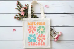 Wife Mom Teacher SVG | Boho Teacher SVG | Teacher Floral PNG Product Image 3