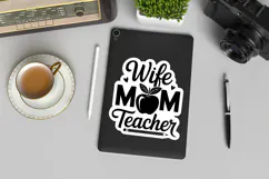 Wife Mom Teacher SVG File | Back to School Sticker | Teacher Product Image 3