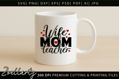 Mom Teacher SVG for Cricut Mothers Day T-shirt Mug Design Product Image 2