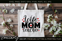 Mom Teacher SVG for Cricut Mothers Day T-shirt Mug Design Product Image 7