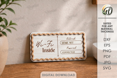 3D Wi-Fi Password Sign Laser Cut. Wall Hanger SVG Product Image 1