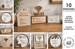 3D Wi-Fi Password Signs Bundle Laser Cut. Wall Hanger SVG Product Image 1