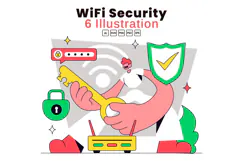 6 WiFi Security Vector Illustration Product Image 1