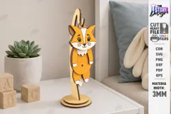 Wiggly Animal Laser Cut | Swinging Animal Figurine | Fox SVG Product Image 1