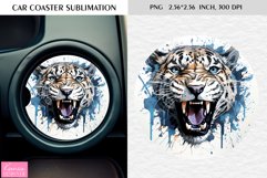 Watercolor Wild Animal |Car Coaster Sublimation|Leopard Product Image 1