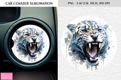 Watercolor Wild Animal |Car Coaster Sublimation|Leopard Product Image 1