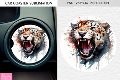 Watercolor Wild Animal |Car Coaster Sublimation|Leopard Product Image 1