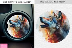 Watercolor Wild Animal|Car Coaster Sublimation|Wolf Product Image 1